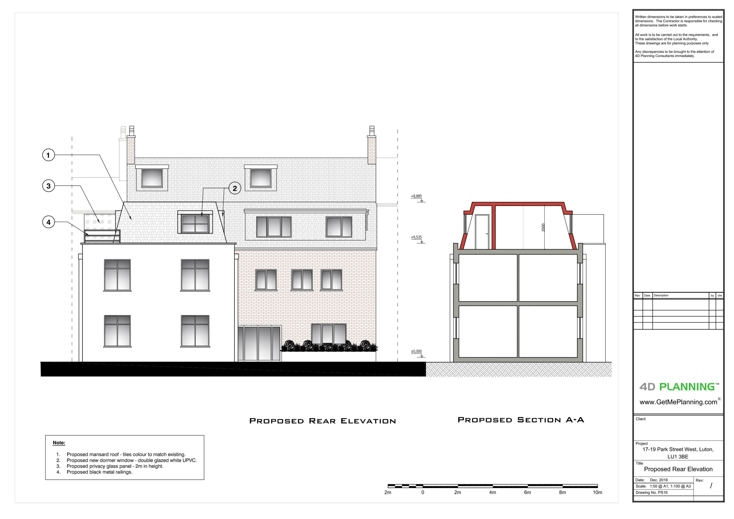 Section-Elevation-Rear-Planning-Permission-Granted-Two-Storey-Extension-New-Residential-Units-2